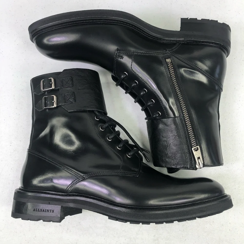 ALL Saints Men’s Beckworth Black Leather Boots